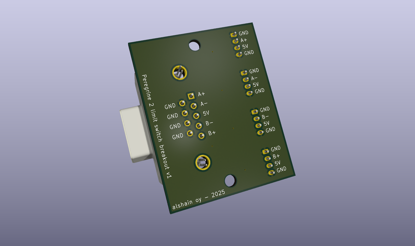 Peregrine 2, limit switch breakout board
