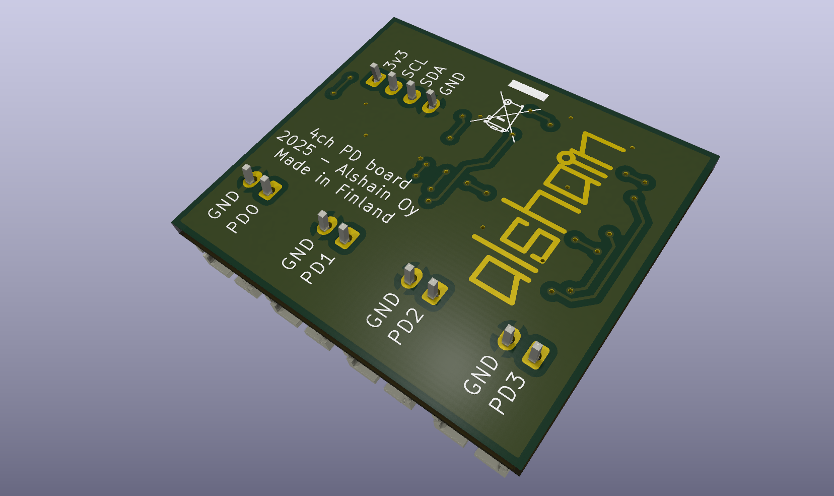 I2C four channel photodiode readout