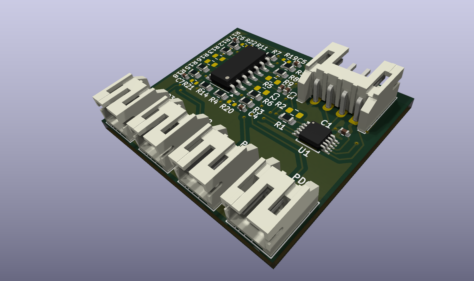 I2C four channel photodiode readout